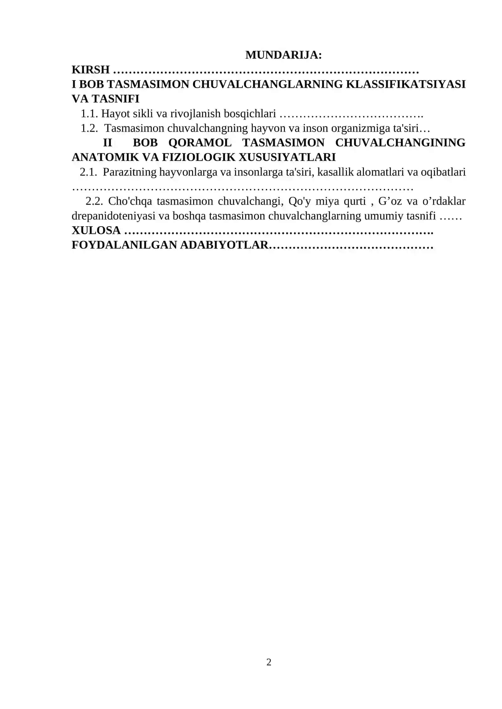 Qoramol tasmasimon chuvalchangi 2