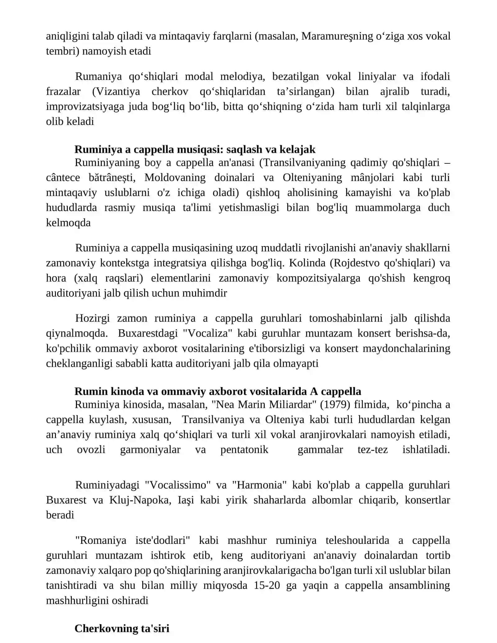 Qòshiq romans va akapella 2