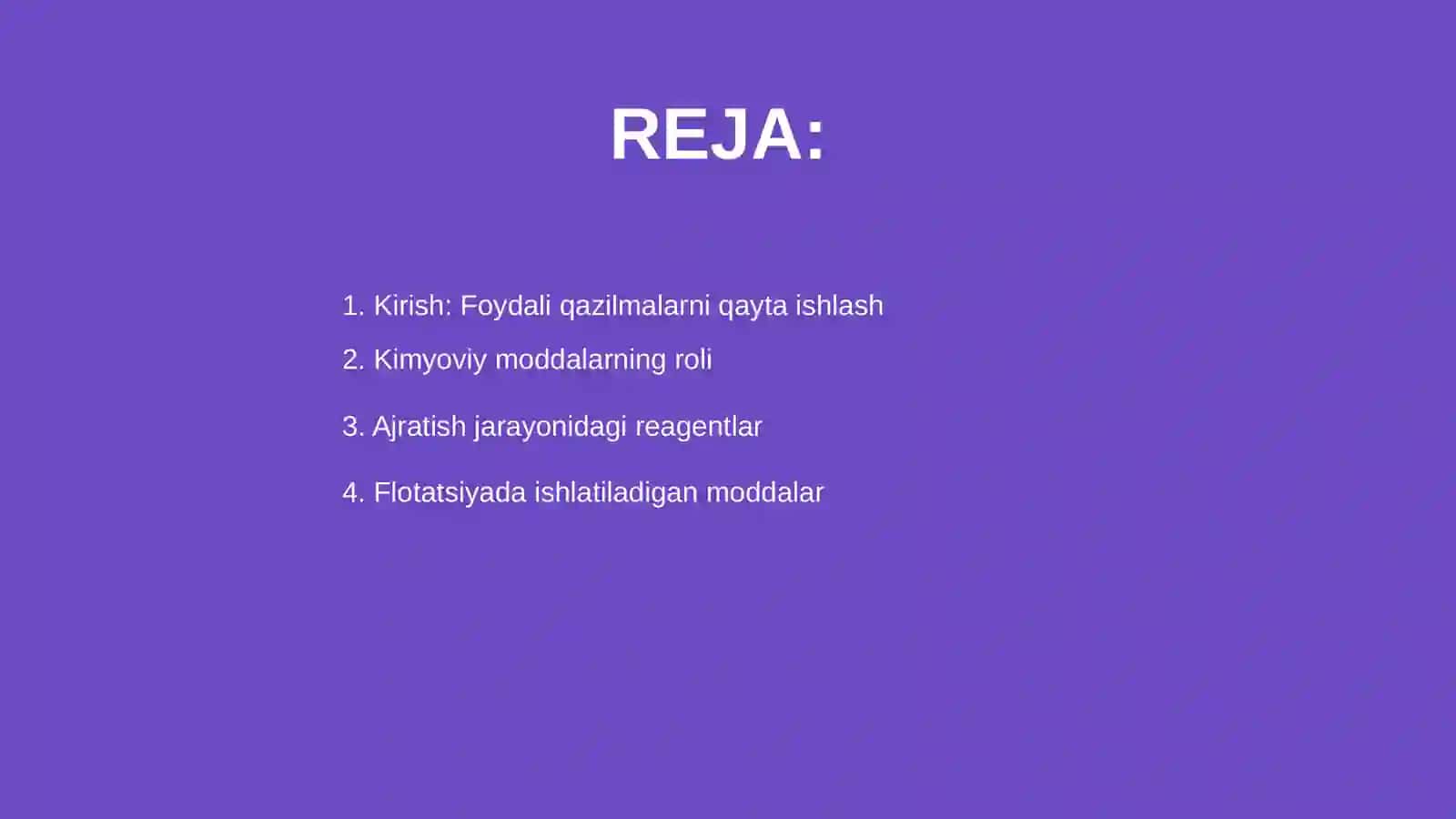 Foydali qazilmalarni qayta ishlashda ishlatiladigan kimyoviy moddalar 2