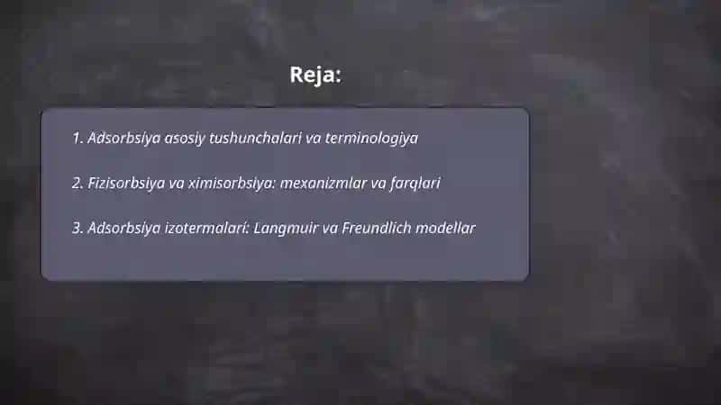 Sirt xodisalari Adsorbsiya 2