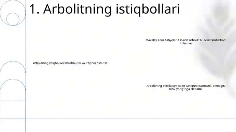 Arbolitning istiqbollari 2