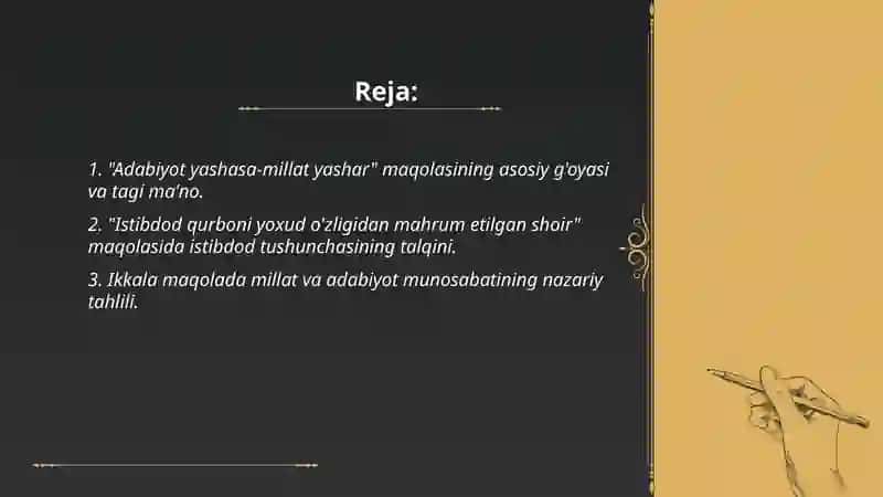 Adabiyot yashasa-millat yashar 2