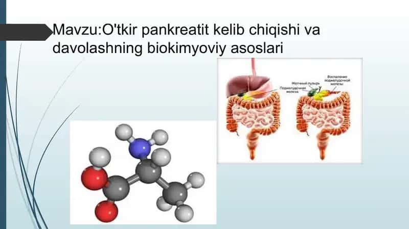 O'tkir pankreatit kelib chiqishi va davolashning biokimyoviy asoslari 2
