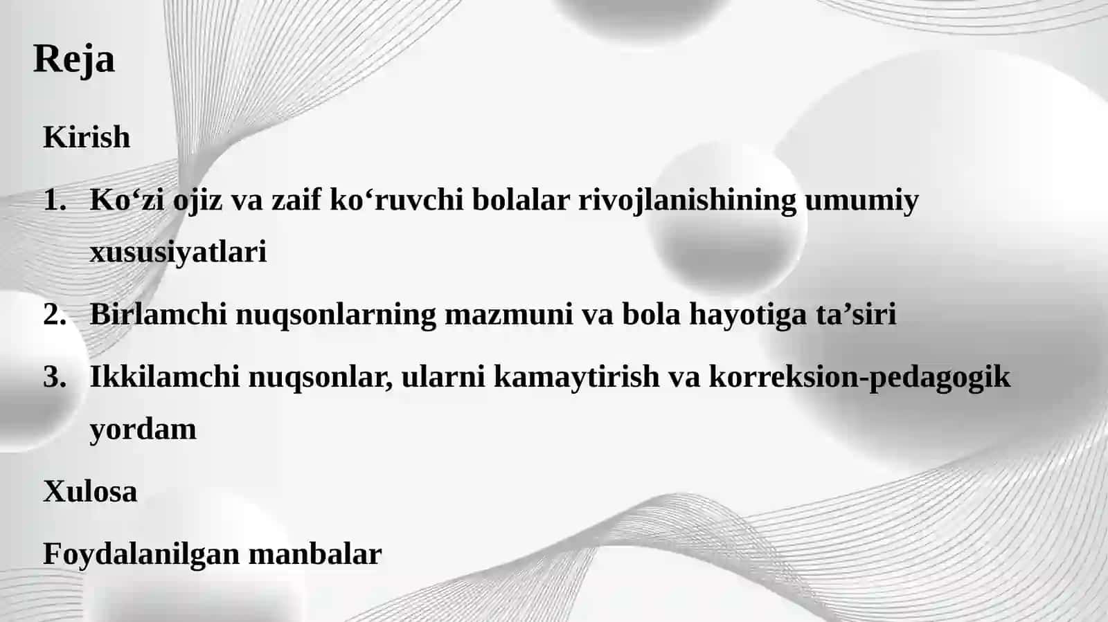 Ko‘zi ojiz va zaif ko‘ruvchi bolalarda birlamchi va ikkilamchi nuqsonlar. 2