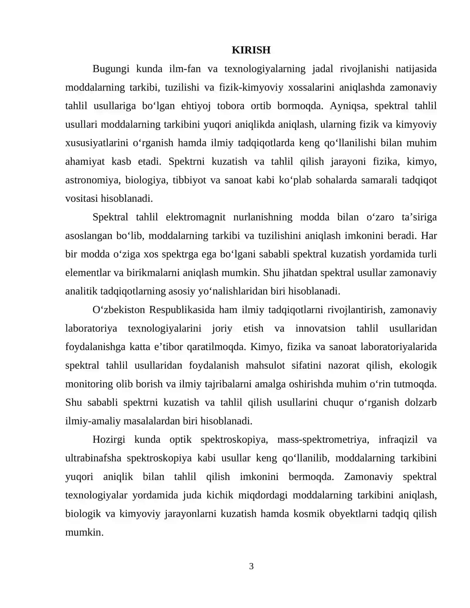 SPEKTRNI KUZATISH VA TAHLIL QILISH 2
