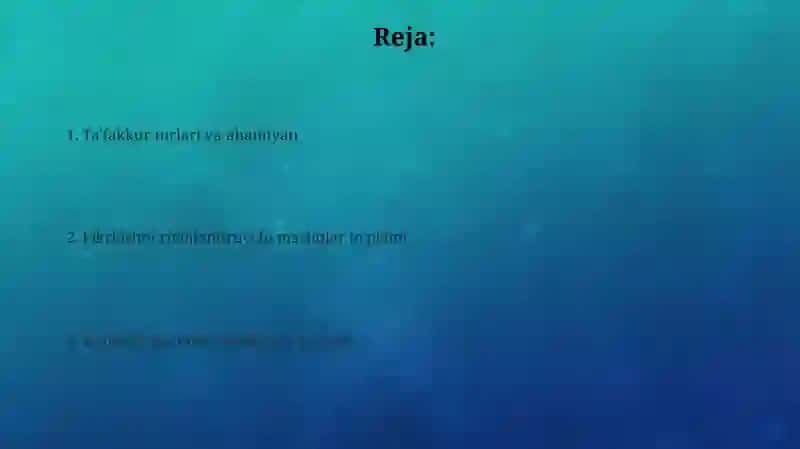 Tafakkurni rivojlantiruvchi psixologik mashg‘ulotlar 2