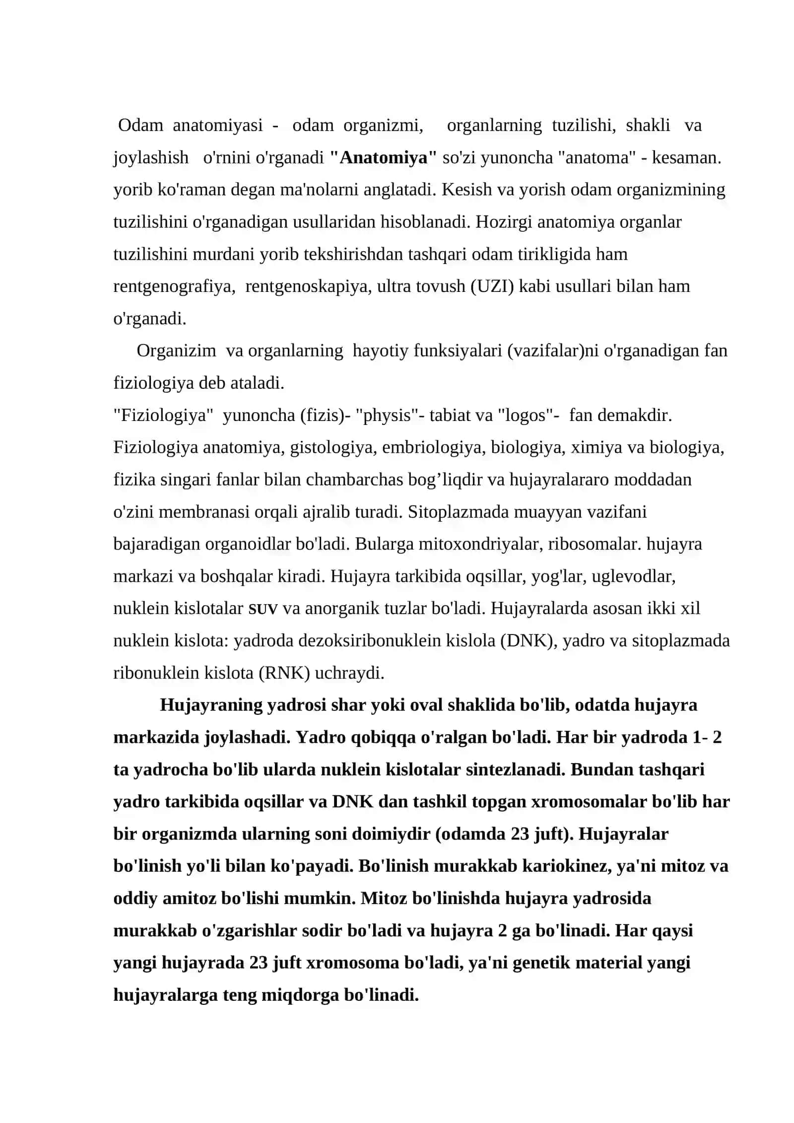 Hujayra va to'qima. Moddalar va energiya almashinuvi. Endokrin tizim 2