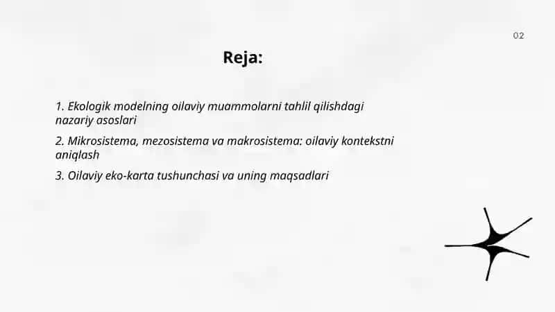 Ekologik modeldan foydalanib oila muomolarini aniqlash 2
