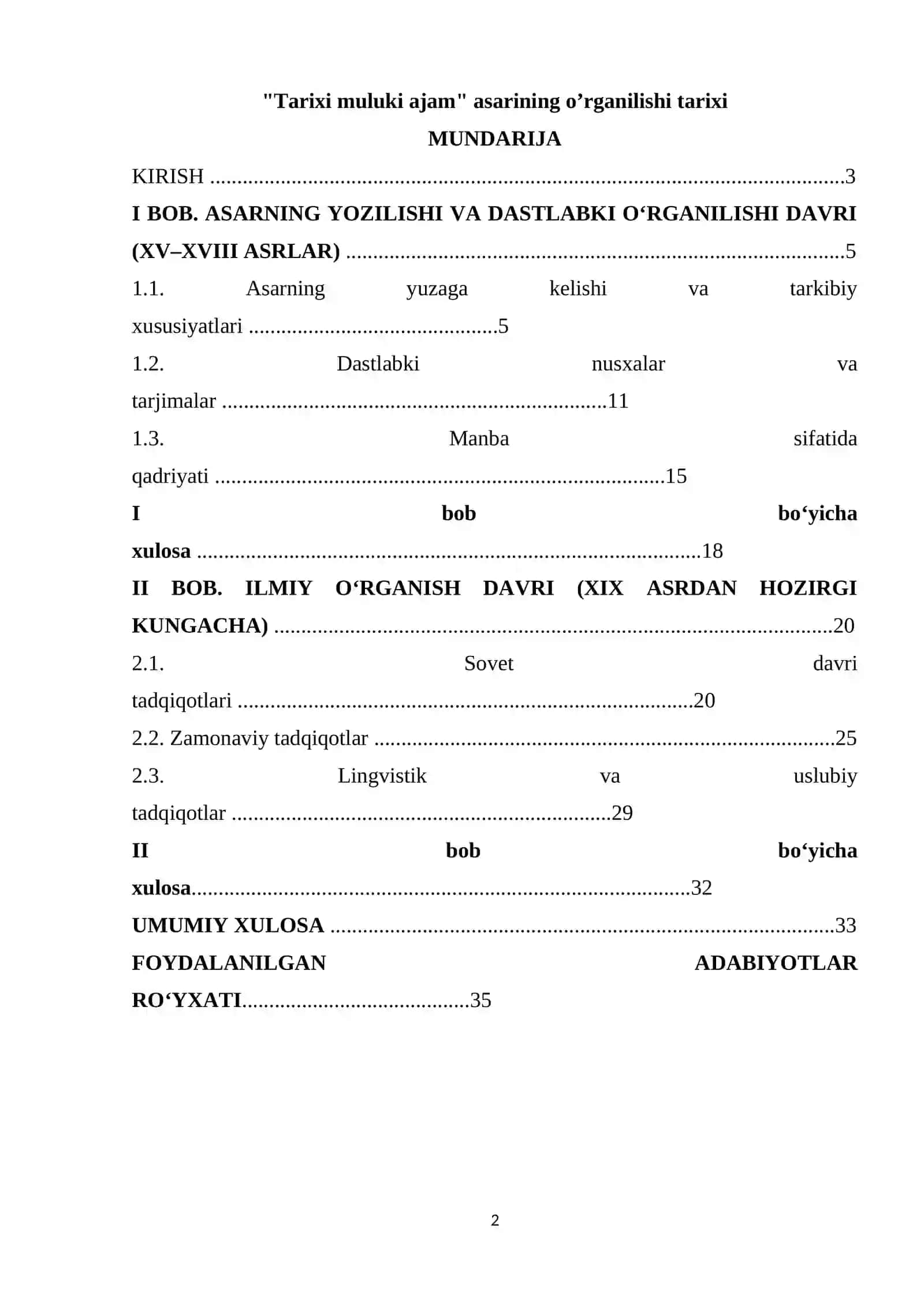 Tarixi muluki ajam asarining oʼrganilishi tarixi 2