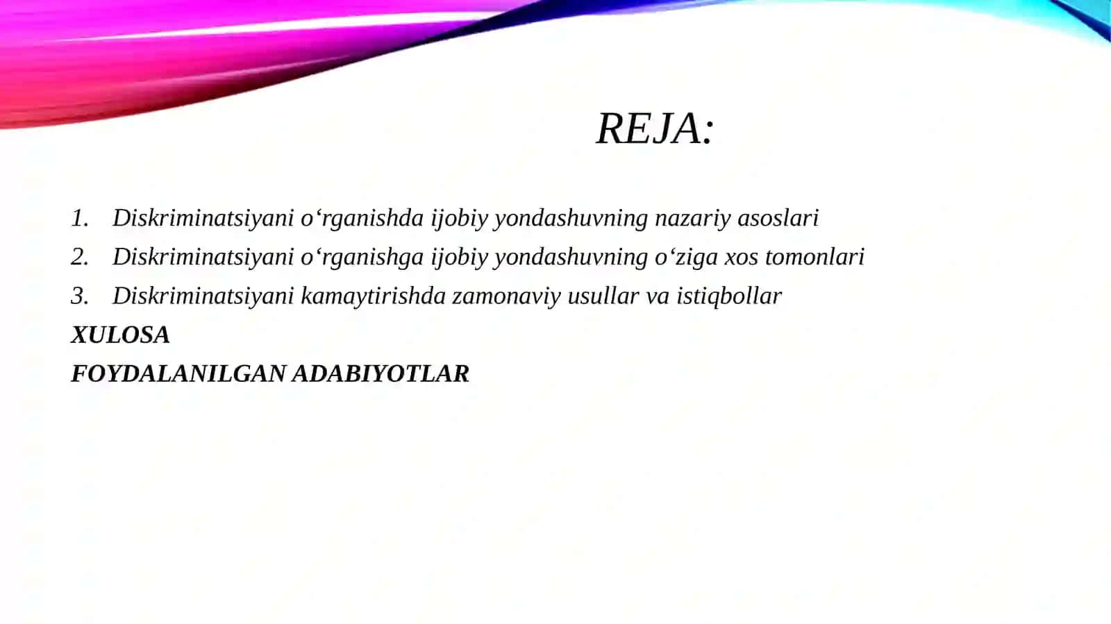 Diskriminatsiyani o‘rganishga ijobiy yondashuvning o‘ziga xos tomonlari 2