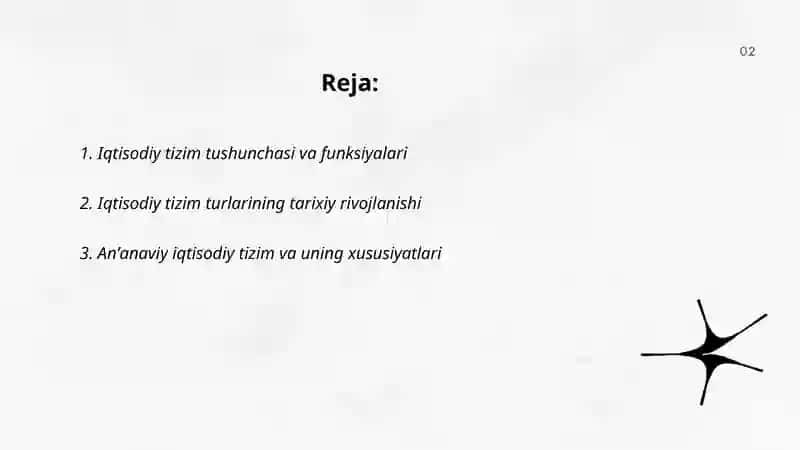 Iqtisodiy tizim turlari 2