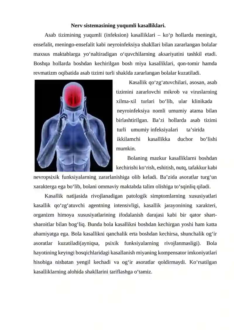 Bosh miya yarim sharlarining oliy faoliyati nerv tizimining kasalliklari 2