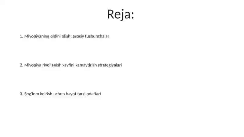 Miyopiyaning oldini olish: asosiy tushunchalar 2