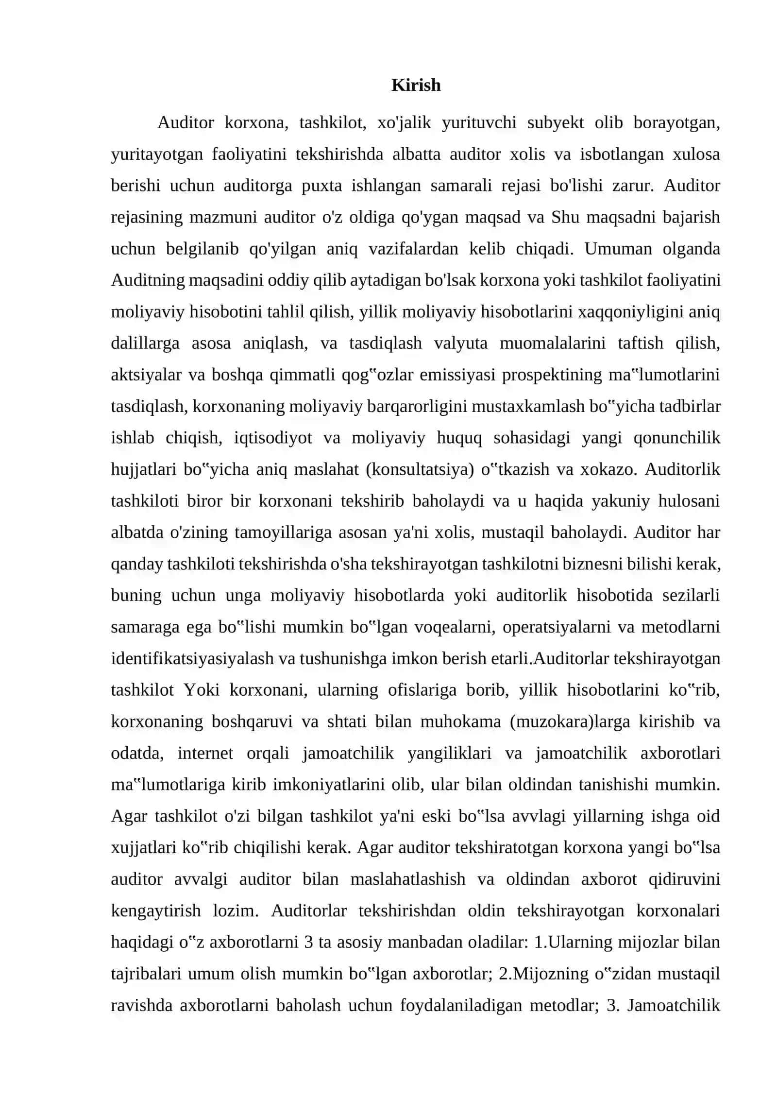 Auditni rejalashtirish tartibi 2