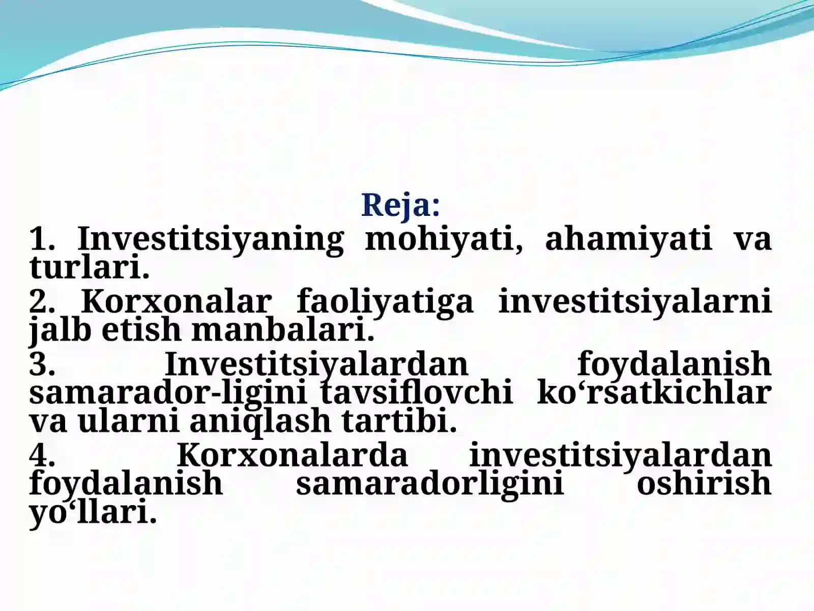 KORXONANING INVESTITSION FAOLIYATI 2