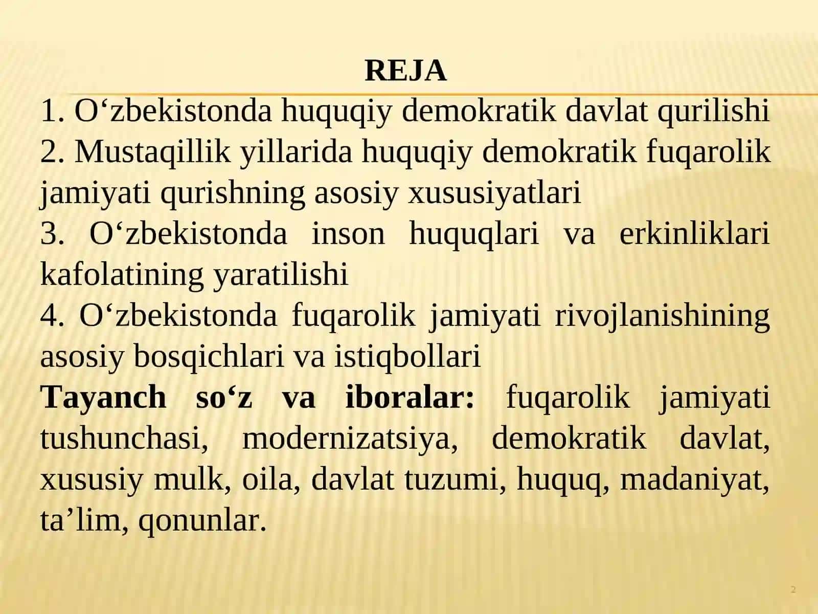 O‘zbekistonda Demokratik, Fuqarolik Jamiyati Asoslarining Shakllanishi, Amalga Oshirilgan Siyosiy Ishlar 2