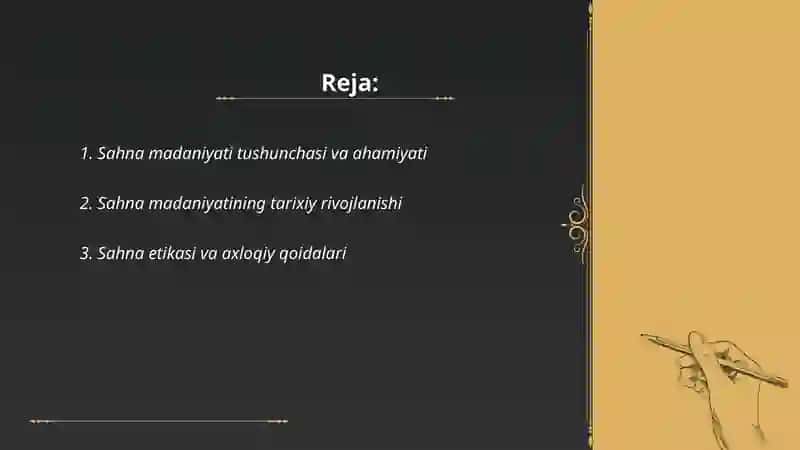 Sahna madaniyati va uning xususiyatlari 2