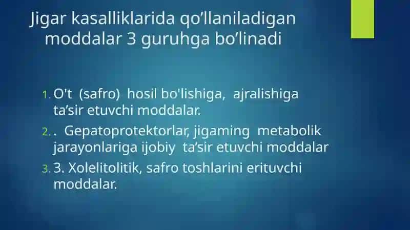 Jigar faoliyatiga ta'sir etuvchi vositalar. Gepatoprotektorlar 2