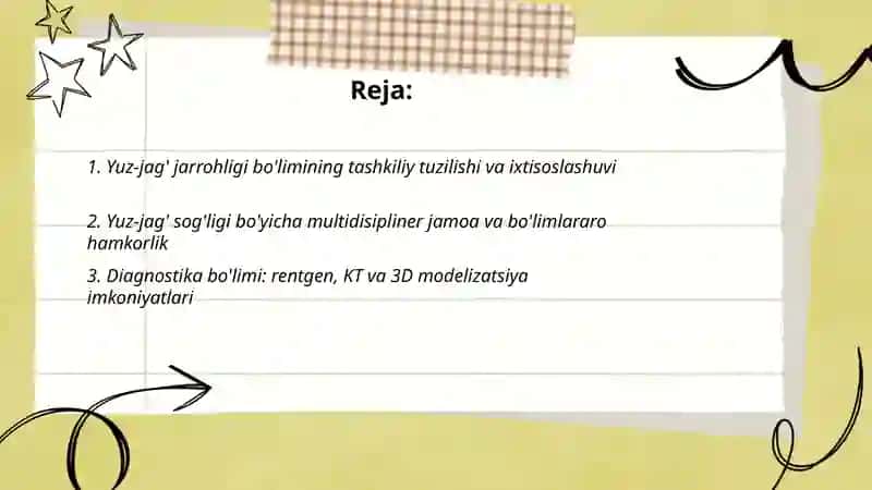 Yuz-jag' jarroxligi bo'yicha tuzilish 2