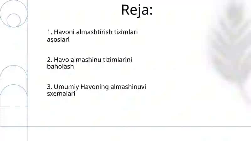 Havo almashinuvini tashkil etish sxemalari 2