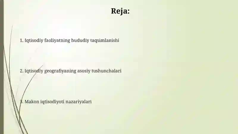Iqtisodiy geografiyaning asosiy nazariya va konsepsiyalari 2