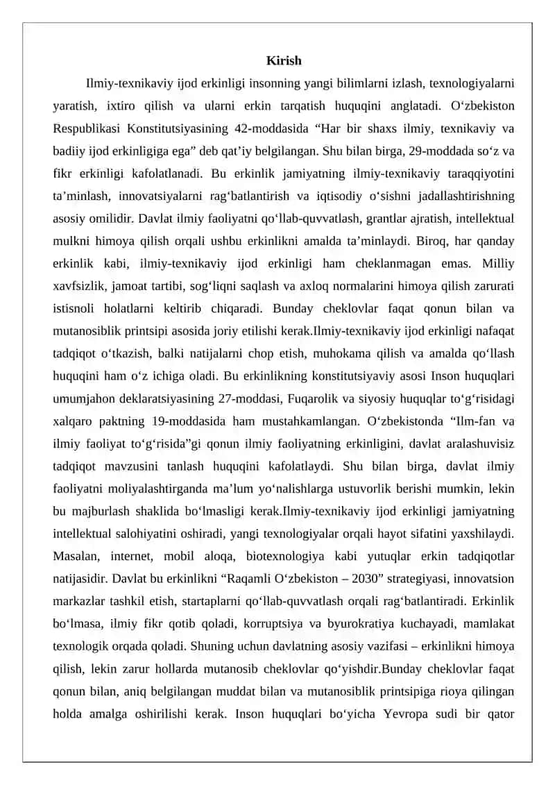 Ilmiy-texnikaviy ijod erkinligi 2