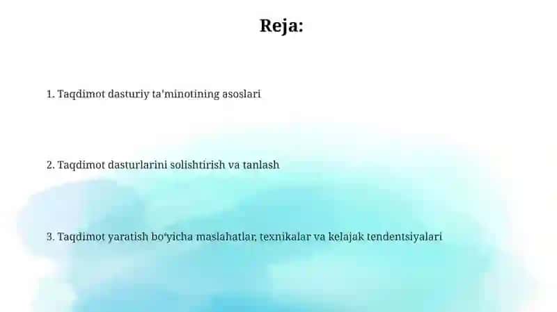 Taqdimot dasturlari (PowerPoint, Prezi, Focusky va boshqa dasturlar) 2
