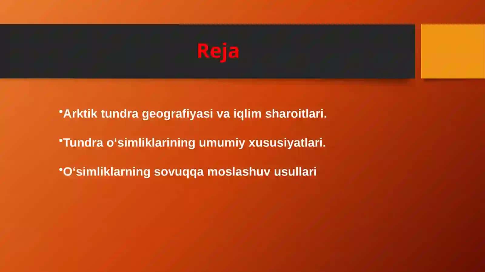 Arktik Tundra mintaqasi oʻsimliklarini organish 2