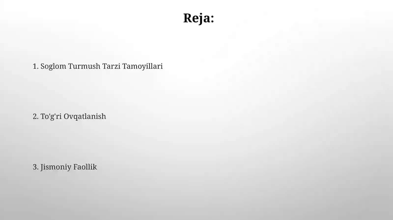 Sogʻlom turmush tarzi tamoyillari 2