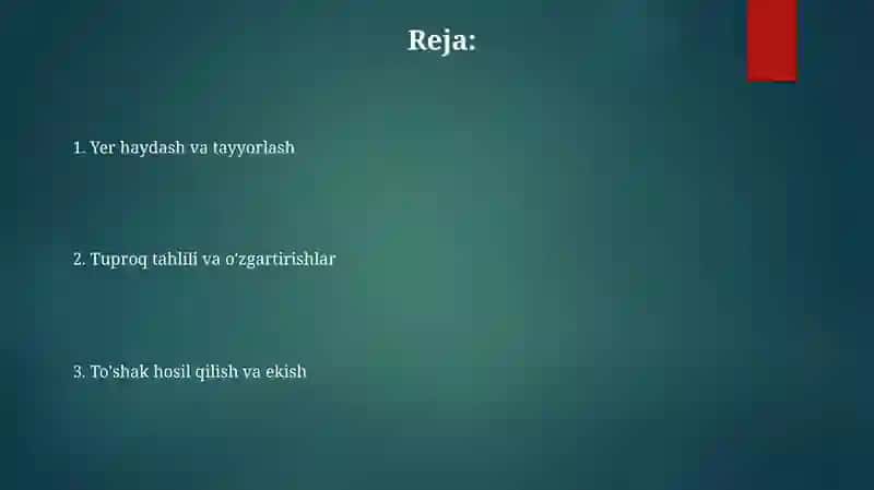 Tuproqni urugʻ ekishga tayyorlash 2
