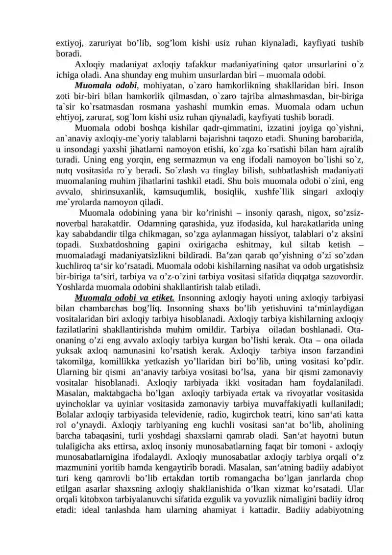 Axloqiy madaniyаt va etiket 2