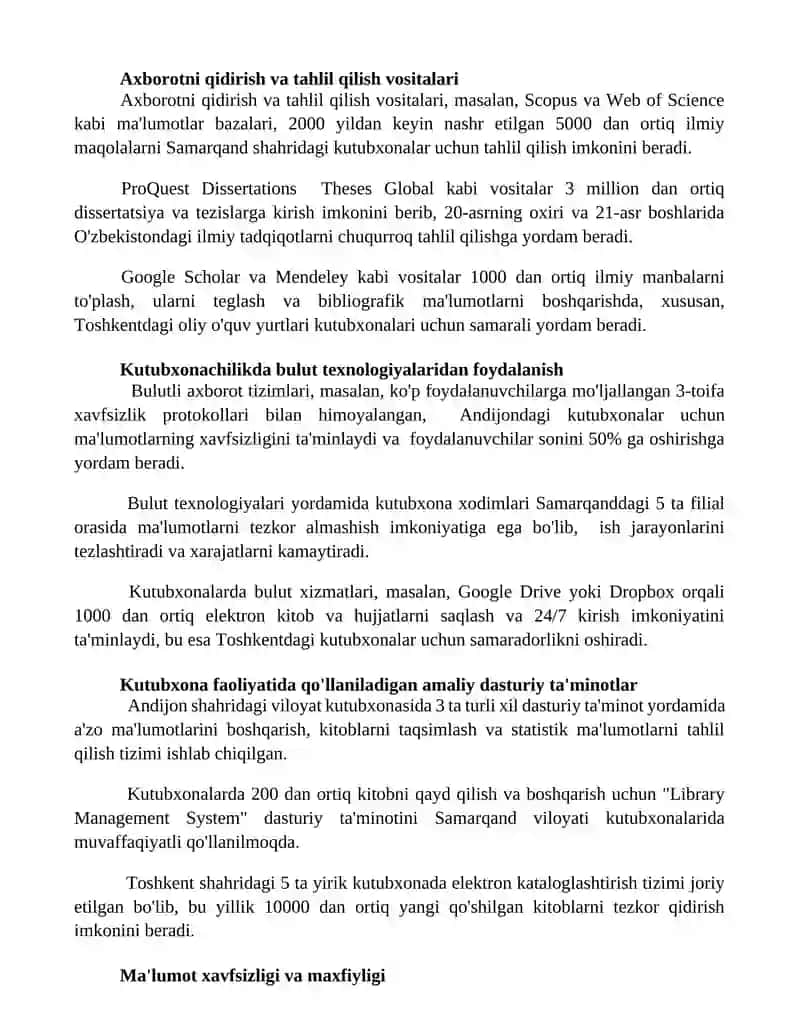 Kutubxona faoliyatida amaliy dasturiy vositalardan foydalanish 2
