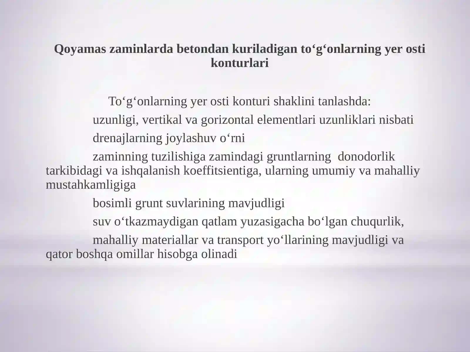 Gidrotexnika inshootlari ostikonturining ratsional konstruksiyasini tanlash 2