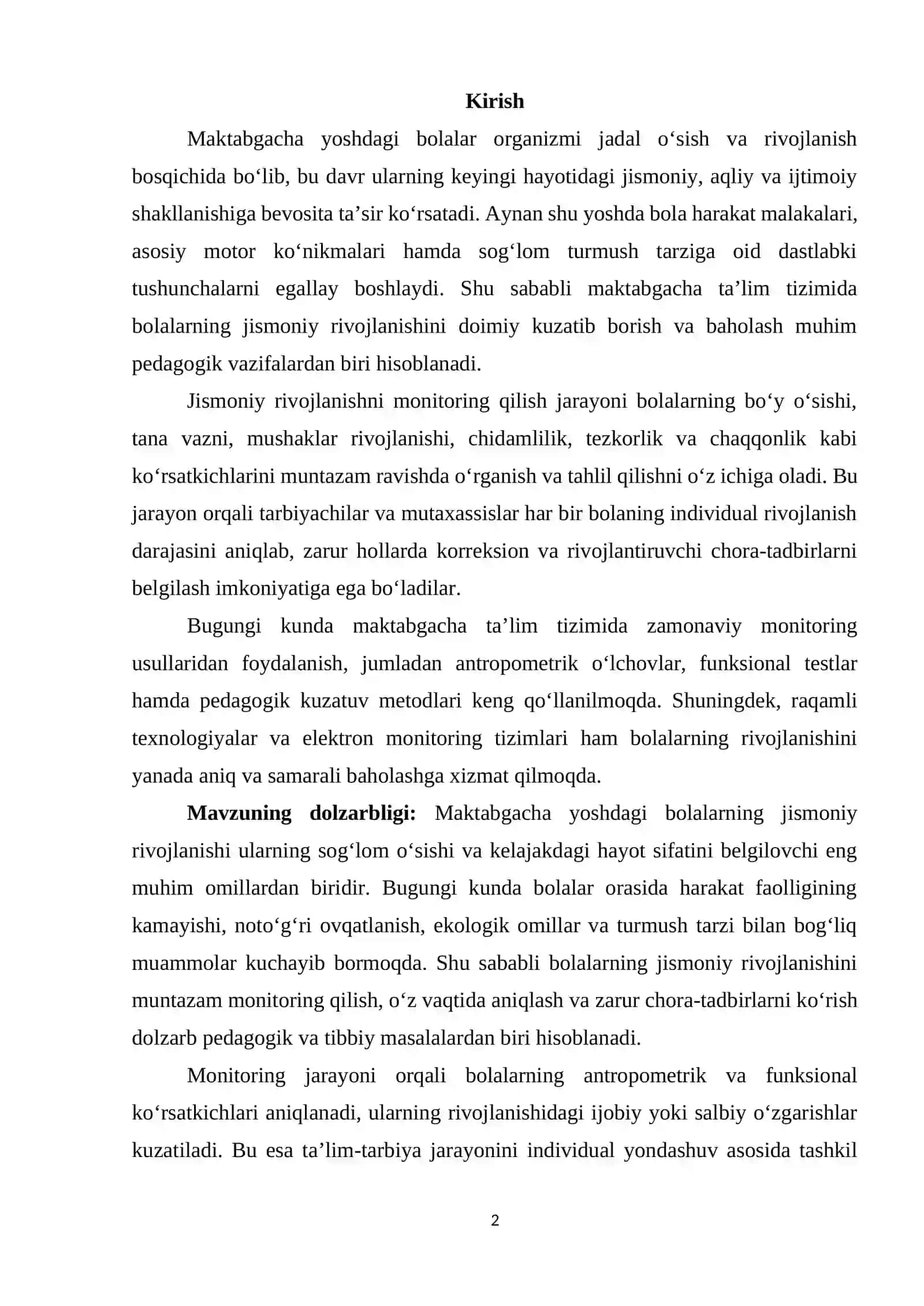 Maktabgacha yoshdagi bolalarning jismoniy rivojlanishini monitoring qilish usullari 2