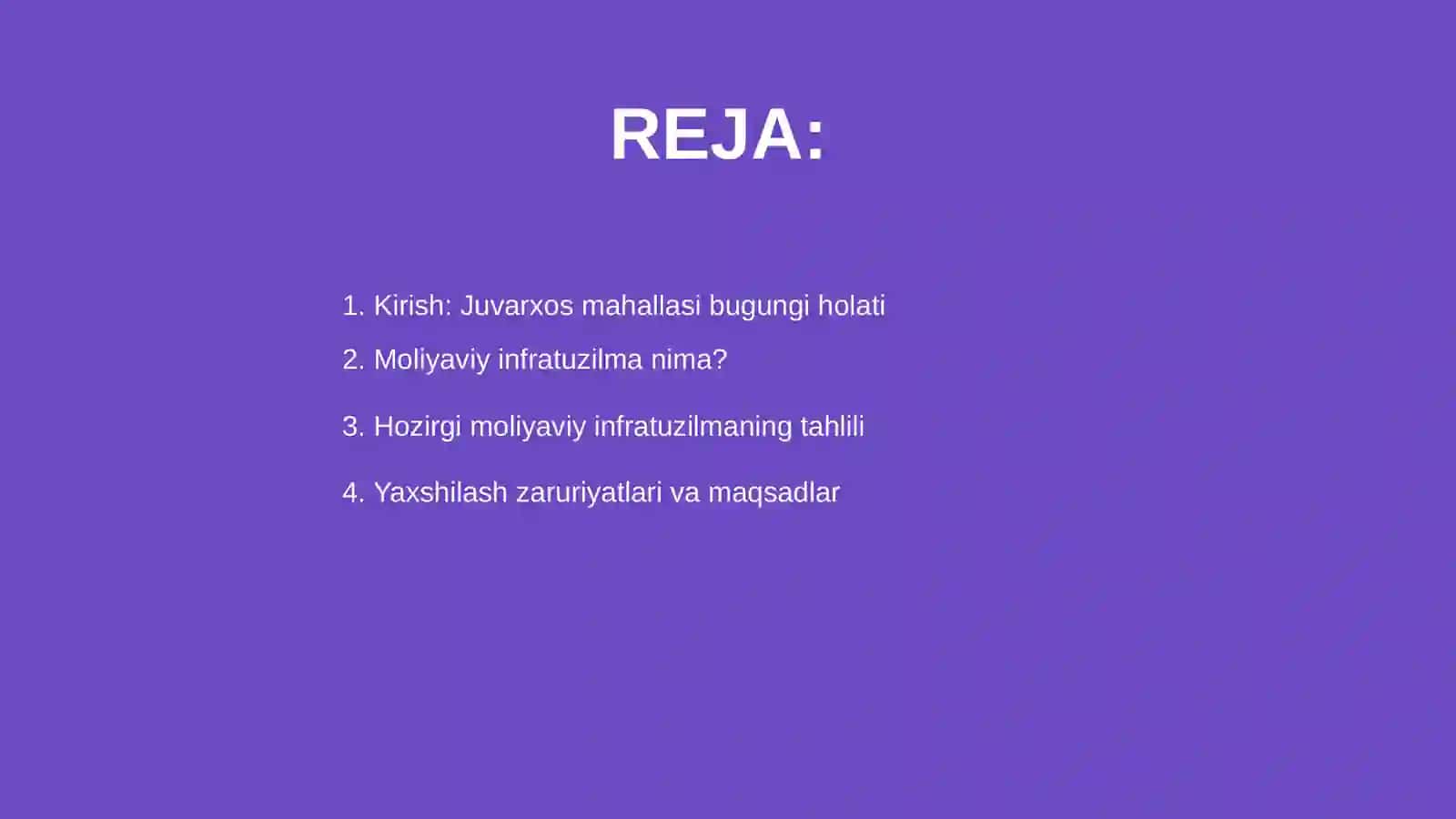Juvarxos mahallasi moliyaviy infrotuzulmasini yaxshilash 2