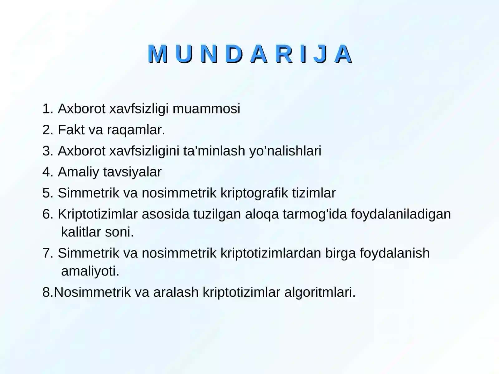 INTRANET VA INTERNETDA AXBOROT HIMOYASI 2