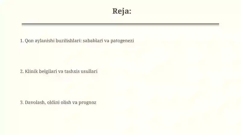 Qon aylanish buzilishi 2