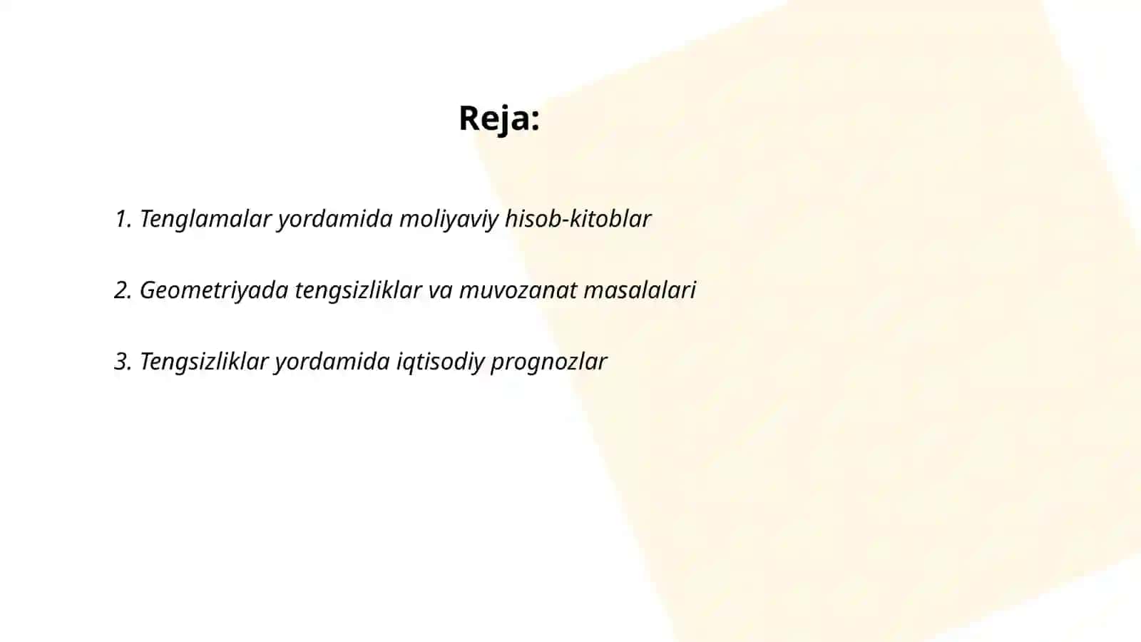 Tenglamalar moliyaviy hisob-kitoblar 2