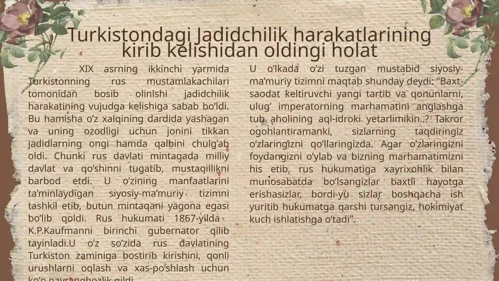 Jadidchilik harakatining turkiston ijtimoiy-siyosiy va madaniy hayotiga ta'siri 2