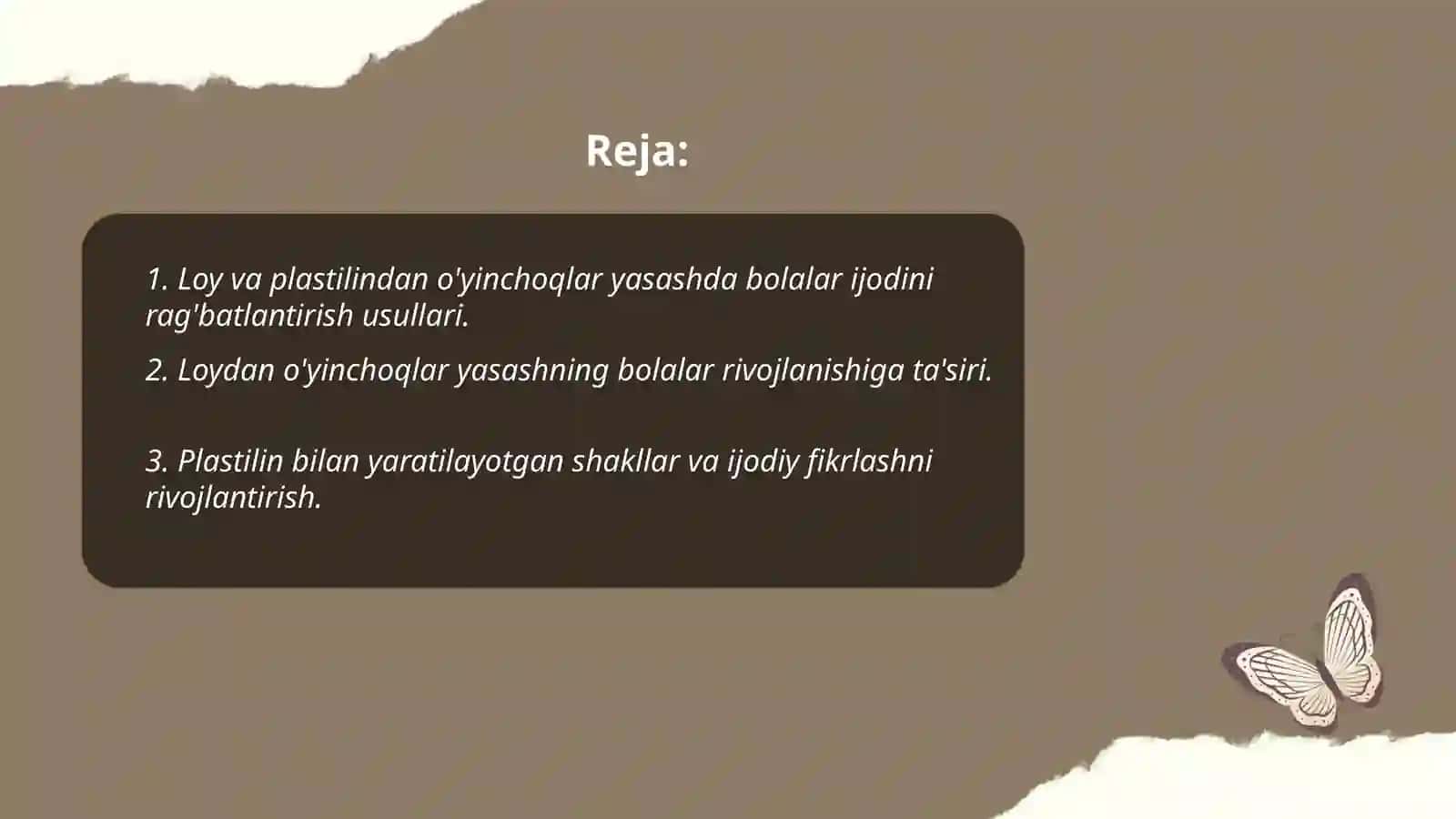 Loy va plastilindan o'yinchoqlar yasash mashg'ulotlarida bolalar ijodkorligini rivojlantirish 2