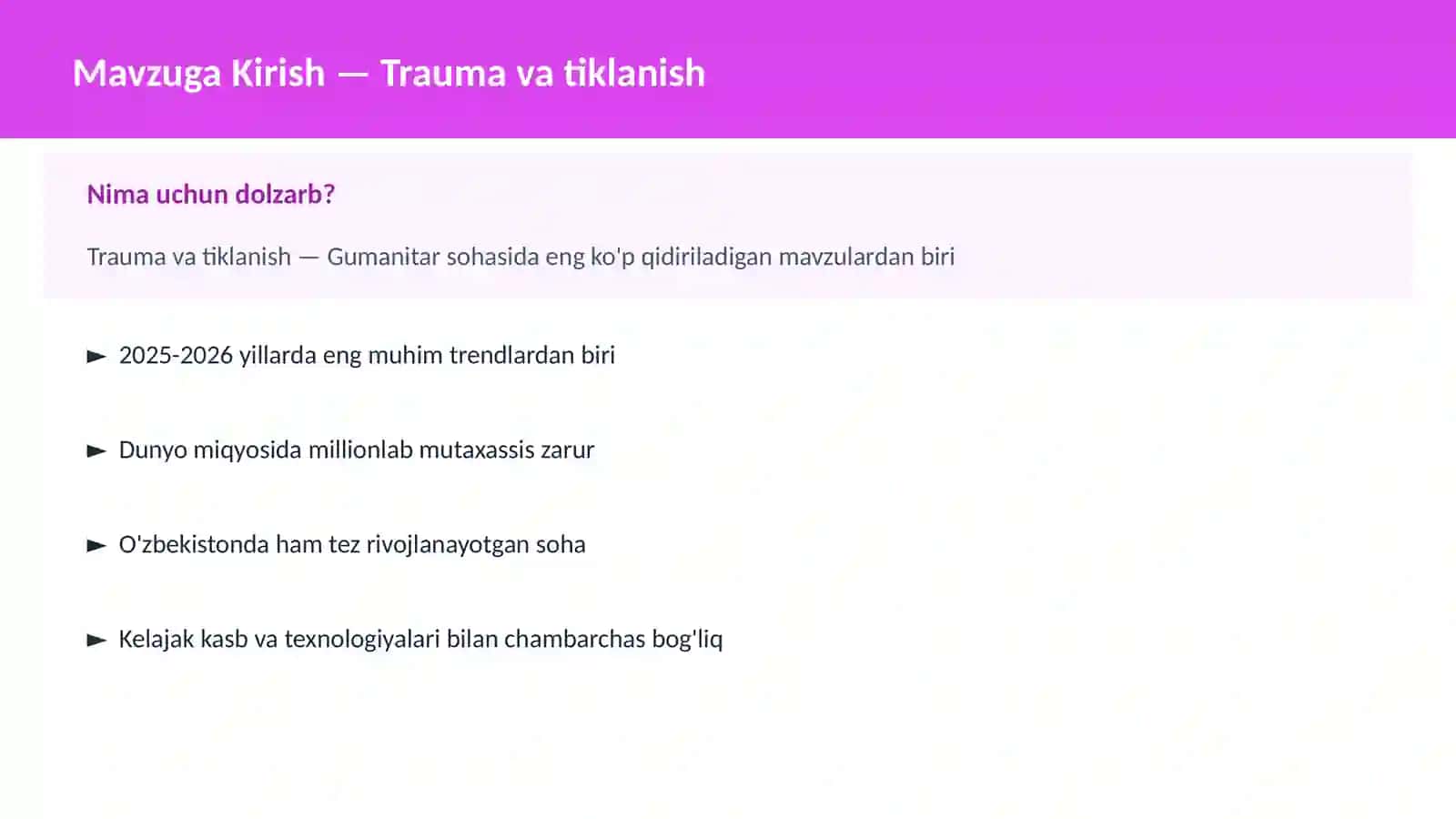 Trauma va tiklanish 2