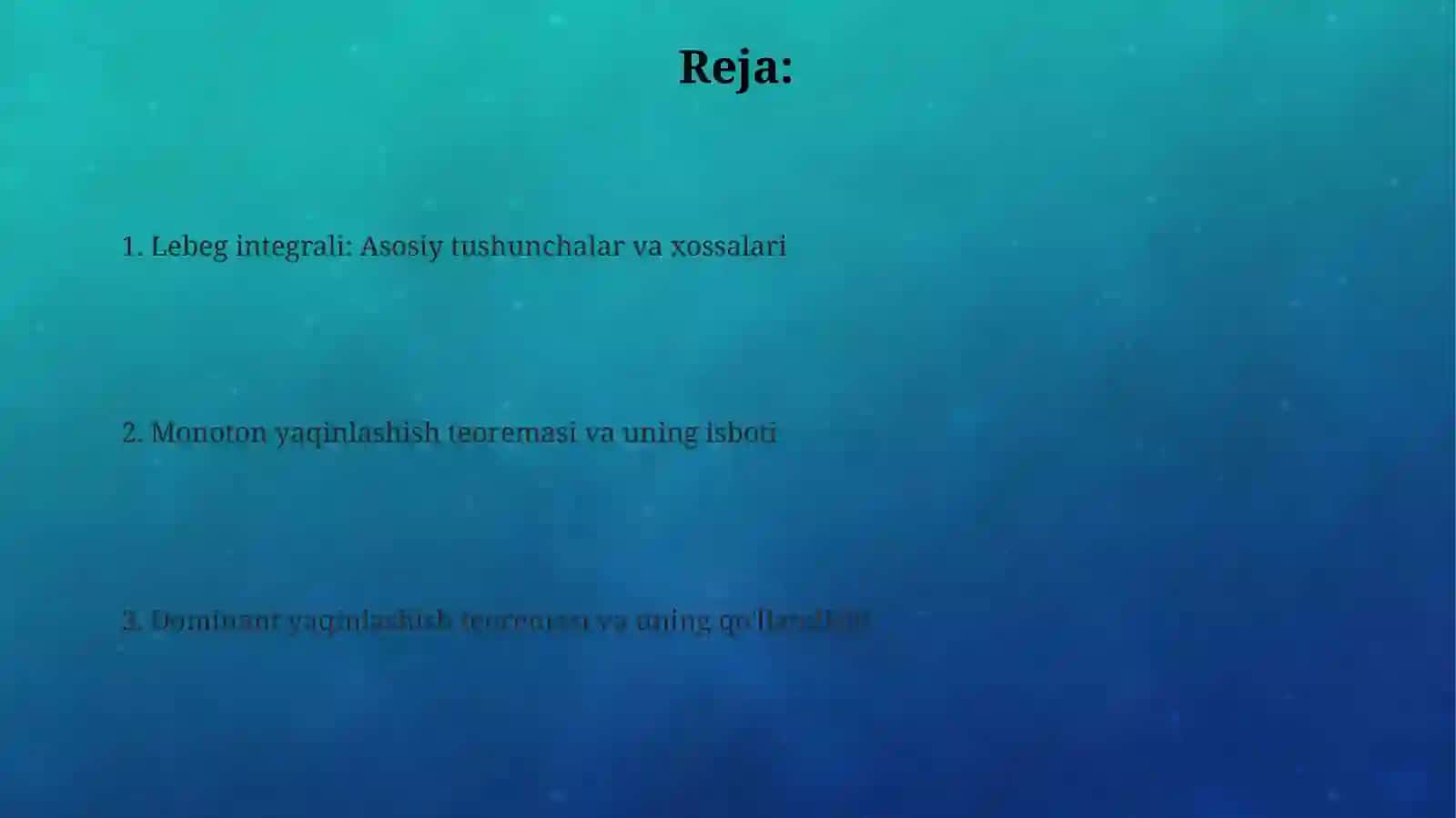 Lebeg integrali haqidagi teoremalar isbotlari 2