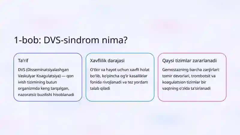 DVS-sindrom: Patogenez va Davolash 2