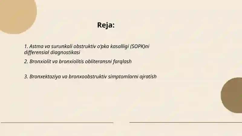 Bronxoobstruksiya bilan kechuvchi kasalliklarning differensial diagnostikasi 2