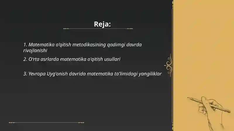 Matematika o'qitish metodikasining taraqqiyot tarixi 2