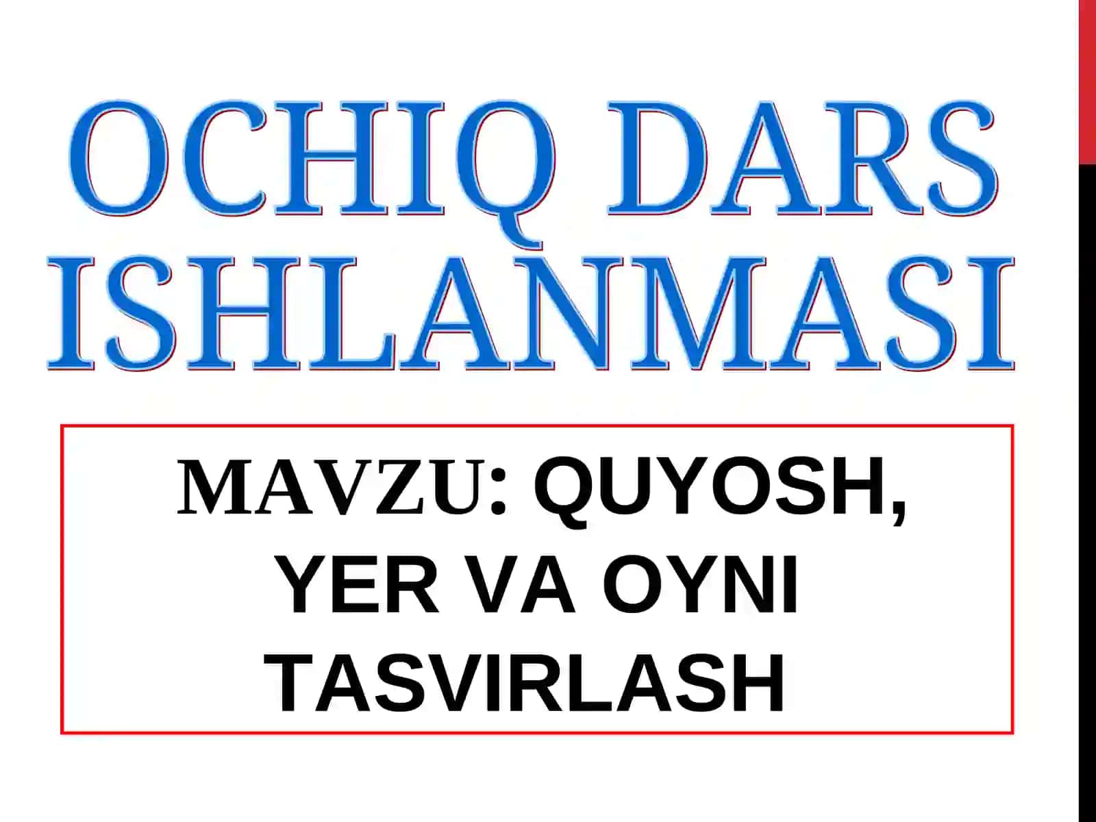 QUYOSH, YER VA OYNI TASVIRLASH 2