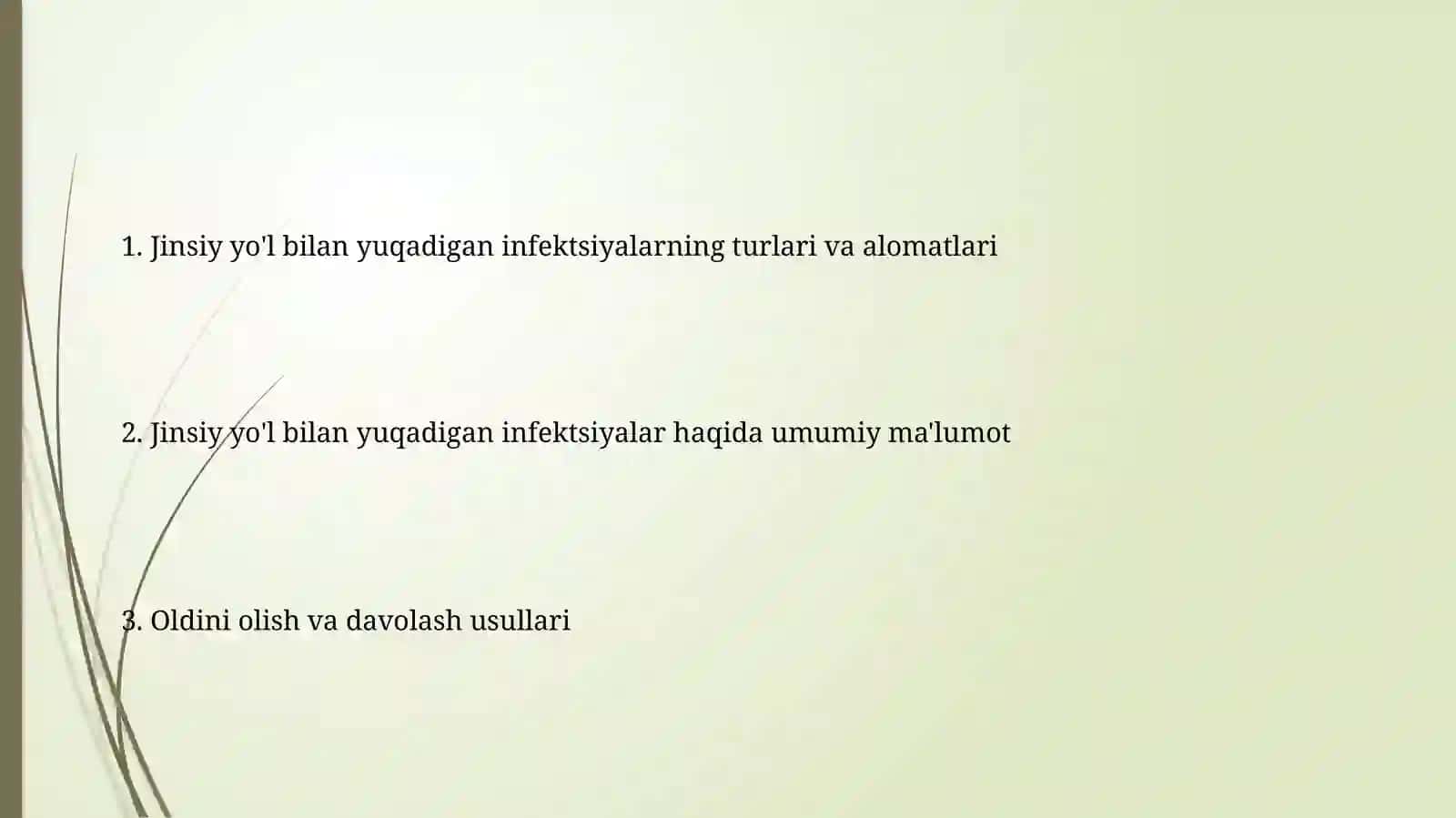 Jinsiy a'zolar orqali yuqadigan kasalliklar 2