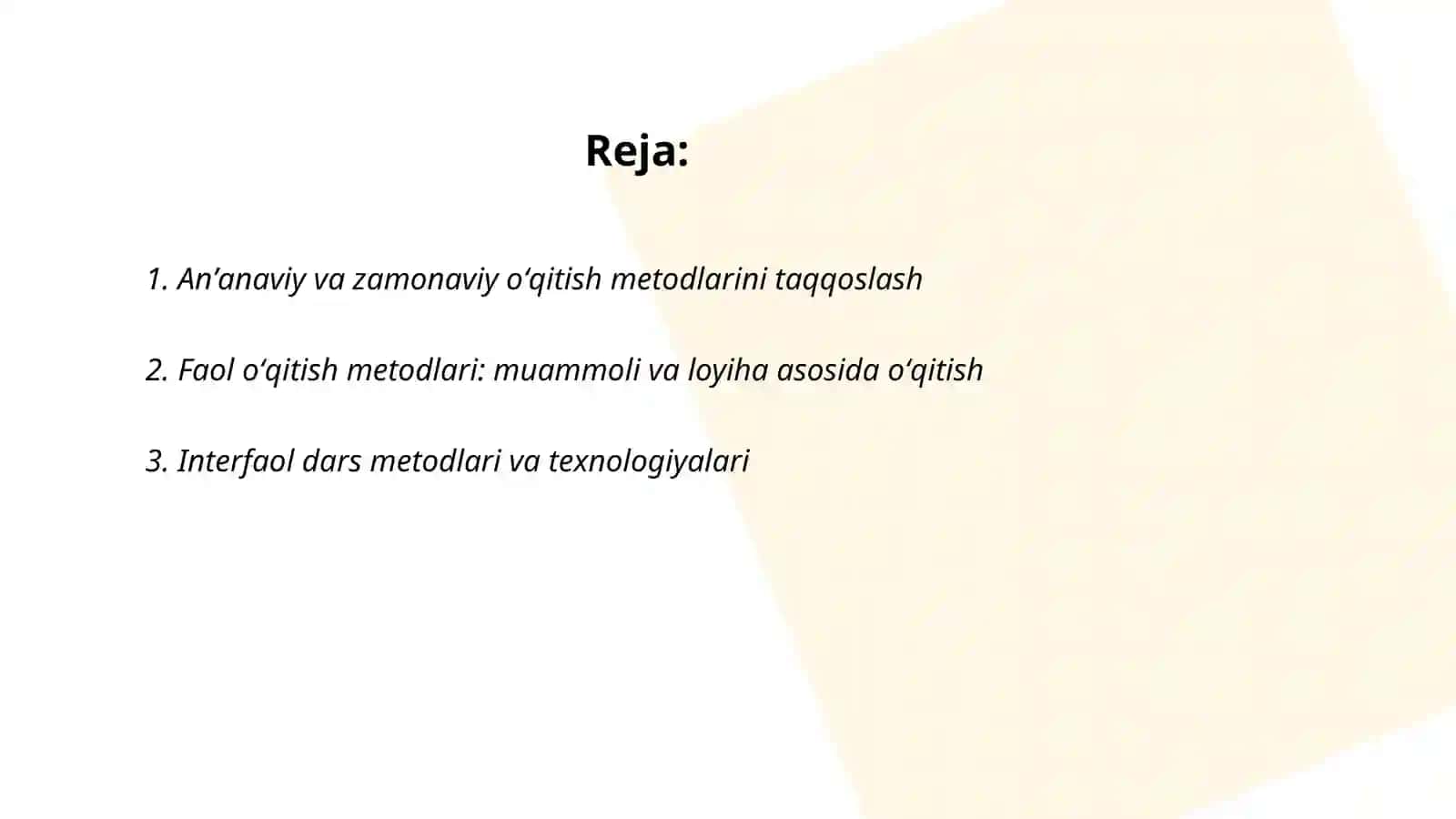 Ta'lim berishda õqitish metodlari 2