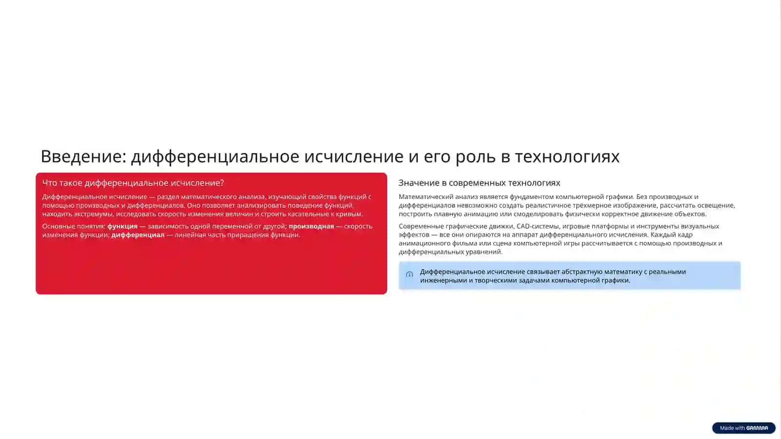 Приложения дифференциального исчисления в компьютерной графике 2