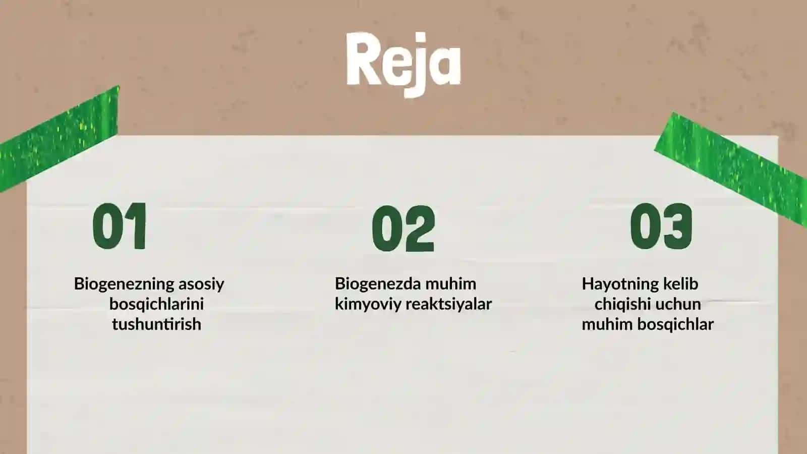 Biogenezning asosiy bosqichlari 2